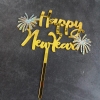 Topper mica chữ Happy New Year