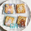 Túi đựng cookie mép dán hình động vật 10*10cm
