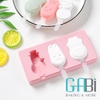 Khuôn kem silicon 3 ngăn (kèm que nhựa)