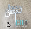 Topper mica chữ HPBD/CMSN