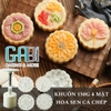 Khuôn trung thu lò xo 4 mặt hoa sen-cá chép 150g
