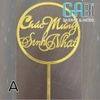 Topper mica chữ HPBD/CMSN