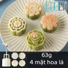 Khuôn trung thu lò xo 63g 4 mặt hoa lá