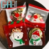 Túi đựng cookie Noel có mép dán 10*10cm