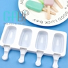 Khuôn kem silicon 4 ô (kèm que)