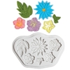 Khuon fondant silicon bảng 6 hoa+lá