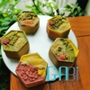 Khuôn nhấn trung thu lò xo 4 mặt lục giác hoa sen 65g