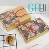 Hộp giấy đựng 6 bánh 50-80g Hoa vintage