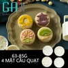 Khuôn trung thu lò xo 4 mặt đền - cầu - quạt - hoa 63-80g