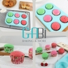 Khuôn cupcake chống dính 6 ô xanh