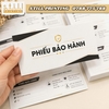 Bộ ấn phẩm cho cửa hàng trang sức gồm phiếu khai trương, giấy hướng dẫn và phiếu bảo hành