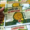 Tem nhãn decal cán màng bóng Chuối Sấy Giòn