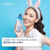 a297, d91 - Nước Tẩy Trang L'Oreal 95ml & 400ml - Dưỡng Ẩm, Làm Sạch Sâu Cho Da Nhạy Cảm, Dầu, Khô, Hỗn Hợp - 3-in-1 Tươi Mát