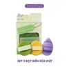 (Set 3 cái) Bông mút rửa mặt bọt biển mềm mại AMORTALS hình giọt nước hỗ trợ làm sạch da mặt LYO