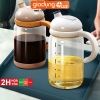 Bình Đựng Dầu Ăn, Nước Mắm Thủy Tinh Đầu Nấm Có Nắp Kín | Tự Động Mở Nắp Thông Minh 500ML | JIANXIA (JX-0303) - gia dụng plus