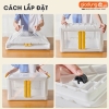 Thùng đựng đồ đa năng LAZYDO gấp gọn & thiết kế cửa hông lấy đồ dễ dàng tiện lợi (có nắp đậy kín & bánh xe) 55 lít ảnh 5