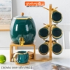 Bộ ấm trà sứ xanh ngọc cổ vịt, hươu sừng tấm quý tộc phong cách Bắc Âu sang trọng Qianhuiju (QH-0610) - gia dụng plus