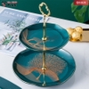 Đĩa đựng trái cây, pancake, bánh kẹo màu xanh ngọc cổ vịt sang trọng - phong cách Bắc Âu PHALEDO (PL-0608) - gia dụng plus