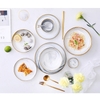 🔴OUTLET | Chén chấm, chán ăn cơm, tô bát & đĩa sứ màu trắng vân đá viền vàng sang trọng phong cách Bắc Âu ảnh 9