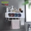 Bộ Kệ Để Bàn Chải Đánh Răng - Kèm Cốc Súc Miệng Úp Trong Kệ Trong Suốt Đa Năng Cho Phòng Tắm, Bồn Rửa Mặt | Ecoco Chính ảnh 6