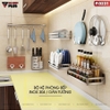 🔴OUTLET | Kệ giá dán tường bếp INOX 304 cao cấp đựng hủ lọ gia vị, chai lọ, chén, đĩa, dao, vung nồi ảnh 3