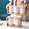 🔴OUTLET | Kệ đựng ống đũa bằng gốm sứ - kệ gỗ, có đĩa hứng nước sạch sẽ phong cách Bắc Âu ảnh 5
