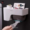 Hộp Đựng Giấy Vệ Sinh Dán Tường Cuộn Lớn | Cuộn Giấy Vuông & Tròn Nhựa ABS Với Ngăn Đựng Đồ Đa Năng ảnh 2