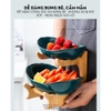 【Xả Kho】Đĩa Trái Cây Gốm Sứ Nhiều Tầng Kèm Kệ Gỗ Sang Trọng | Màu Xanh Ngọc Lục Bảo & Màu Trắng | Phong Cách Bắc Âu ảnh 5