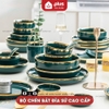 Bộ chén XANH LÒNG TRẮNG/ bát đĩa màu xanh ngọc, ruột trắng cao cấp sứ ảnh 8