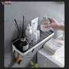 Kệ dán tường đựng đồ đa năng phòng tắm, giá gia vị nhựa ABS kèm móc treo, không cần khoan tường SQ-5287 ảnh 3