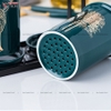 🔴OUTLET | Hộp đựng đũa sứ, thìa, muỗng sứ dán tường & đặt bàn - màu xanh ngọc lục bảo (xanh cổ vịt) ảnh 4