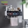 Bộ Kệ Để Bàn Chải Đánh Răng - Kèm Cốc Súc Miệng Úp Trong Kệ Trong Suốt Đa Năng Cho Phòng Tắm, Bồn Rửa Mặt | Ecoco Chính ảnh 10