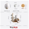 Bộ Chum Đựng Nước Sứ Có Vòi 3 Lít Kèm Kệ Gỗ & 6 Cốc Sứ Màu Trắng Cao Cấp ảnh 9