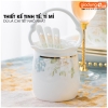 Bộ chén bát sứ HOA MỘNG ẢO (Mona Lavender) cao cấp nhập khẩu - Set 10 người ăn gồm chén, bát, đĩa, tô, nồi, muỗng, đũa.. - gia dụng plus