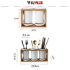 🔴OUTLET | Kệ đựng ống đũa bằng gốm sứ - kệ gỗ, có đĩa hứng nước sạch sẽ phong cách Bắc Âu ảnh 4