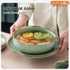 🔴OUTLET | Bộ chén bát sứ cao cấp màu xám xanh viền vàng sang trọng phong cách Bắc Âu (Set 22 món, 32 món, 40 món) ảnh 9