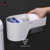 Hộp Đựng Giấy Vệ Sinh Dán Tường Cuộn Lớn | Cuộn Giấy Vuông & Tròn Nhựa ABS Với Ngăn Đựng Đồ Đa Năng ảnh 6