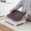 Khay trà nhựa chữ nhật, khay úp cốc ly 2 lớp ráo nước cao cấp - Hàng nhập khẩu chính hãng, chống bám bẩn JIANXIA ảnh 4