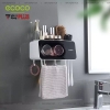 Bộ Kệ Để Bàn Chải Đánh Răng - Kèm Cốc Súc Miệng Úp Trong Kệ Trong Suốt Đa Năng Cho Phòng Tắm, Bồn Rửa Mặt | Ecoco Chính ảnh 4