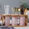 🔴OUTLET | Kệ đựng ống đũa bằng gốm sứ - kệ gỗ, có đĩa hứng nước sạch sẽ phong cách Bắc Âu ảnh 7