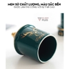 【Xả Kho】Ống Đựng Tăm Đặt Bàn Gốm Sứ Sang Trọng Với Màu Xanh Ngọc Lục Bảo | Có Nắp Đậy Kín & Viền Vàng Nổi Bật ảnh 6