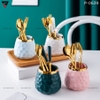 【Xả Kho】Lọ sứ đựng nĩa trái cây, muỗng cafe (có muỗng+nĩa kèm theo) cao cấp - GiaDụngPlus ảnh 2
