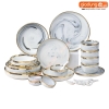 🔴OUTLET | Chén chấm, chán ăn cơm, tô bát & đĩa sứ màu trắng vân đá viền vàng sang trọng phong cách Bắc Âu ảnh 6