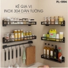 Kệ Đựng Chai Lọ, Hộp Gia Vị Treo Tường Inox 304 Cao Cấp Cho Phòng Bếp - Không Cần Khoan Tường - gia dụng plus