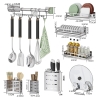 🔴OUTLET | Kệ giá dán tường bếp INOX 304 cao cấp đựng hủ lọ gia vị, chai lọ, chén, đĩa, dao, vung nồi ảnh 9