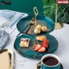 【Xả Kho】Đĩa đựng trái cây, pancake, bánh kẹo màu xanh ngọc cổ vịt sang trọng - phong cách Bắc Âu ảnh 1