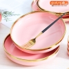 🔴OUTLET | Chén chấm, chén cơm, tô bát & đĩa sứ màu hồng phấn, hồng vân đá cao cấp phong cách Bắc Âu ảnh 5