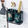 🔴OUTLET | Hộp đựng đũa sứ, thìa, muỗng sứ dán tường & đặt bàn - màu xanh ngọc lục bảo (xanh cổ vịt) ảnh 2