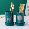 🔴OUTLET | Kệ đựng ống đũa bằng gốm sứ - kệ gỗ, có đĩa hứng nước sạch sẽ phong cách Bắc Âu ảnh 12