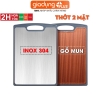 Video Thớt hai mặt gỗ mun nguyên tấm (nhập khẩu Congo) & INOX 304 cao cấp - JIANXIA